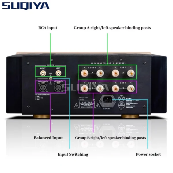 SUQIYA-Reference Accuphase E-406 Class A and B High Power Amplifier Home Audio HiFi Post Amplifier 320W Speaker Protection