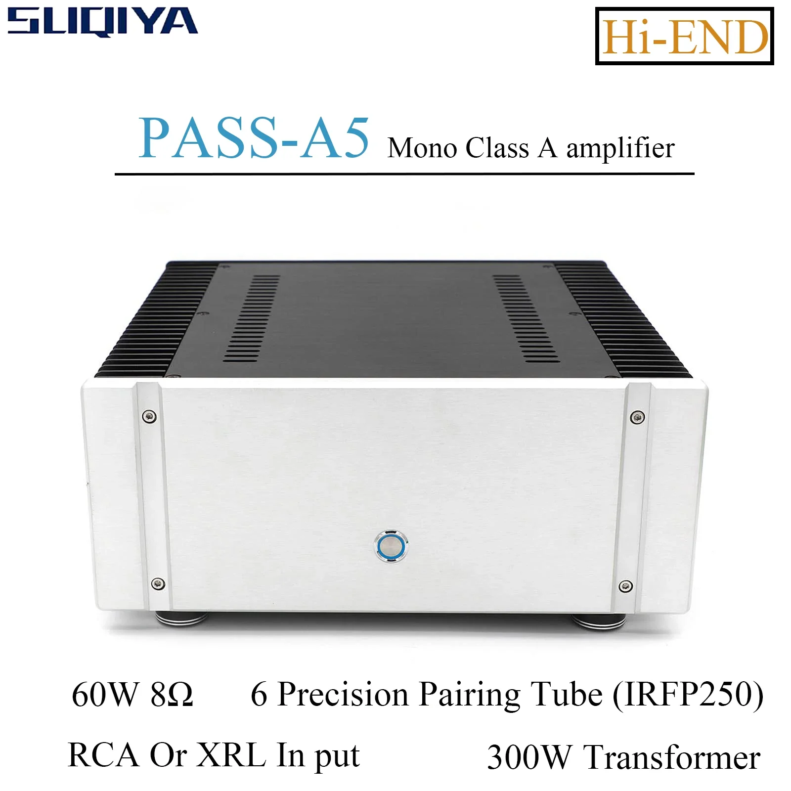 SUQIYA-Hi-END PASS A5 Mono Pure Class A Power Amplifier 60W Amplifier Base On Pass Labs Aleph-5 Support XLR /RCA Input