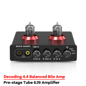 SUCA AUDIO Tube Preamplifier 6J9 Amplifier Pre-fiber Coaxial DAC Decoding 4.4 Balanced Bile Headphone Amplifier