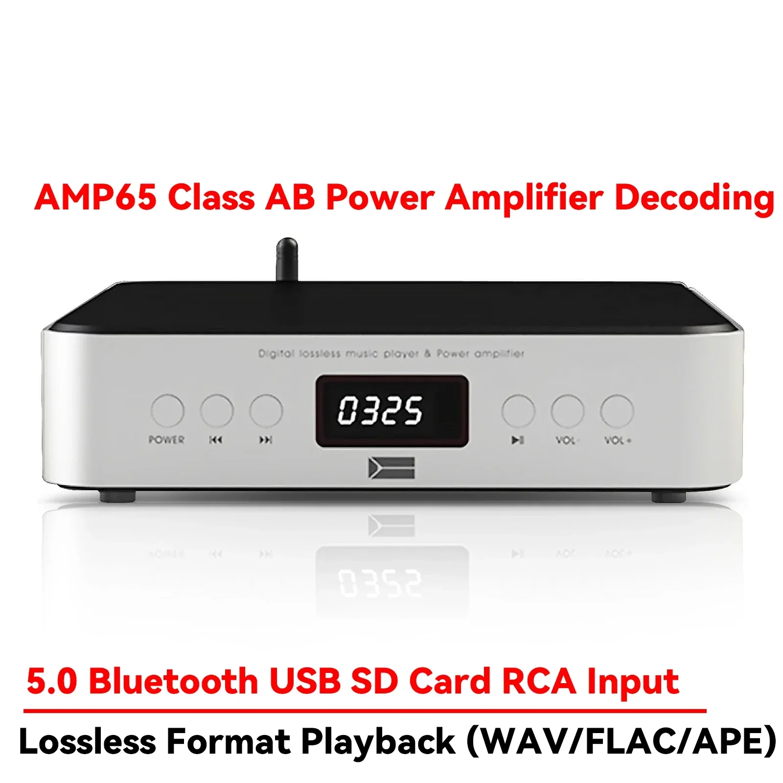 SUQIYA HIFI Digital Audio Amplifier 80W*2 Power Bluetooth 5.0 Music Turntable USB SD Card Input Support IR Remote Control FM