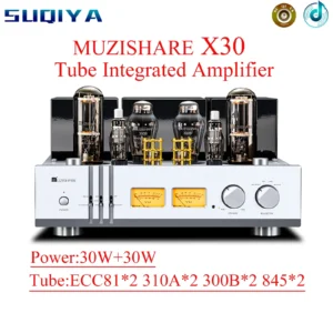 SUQIYA-MUZISHARE X30 Hi-END Single-ended 30W Class A 300B Push 845 Tube Power Amplifier with Phono Function and Remote Control